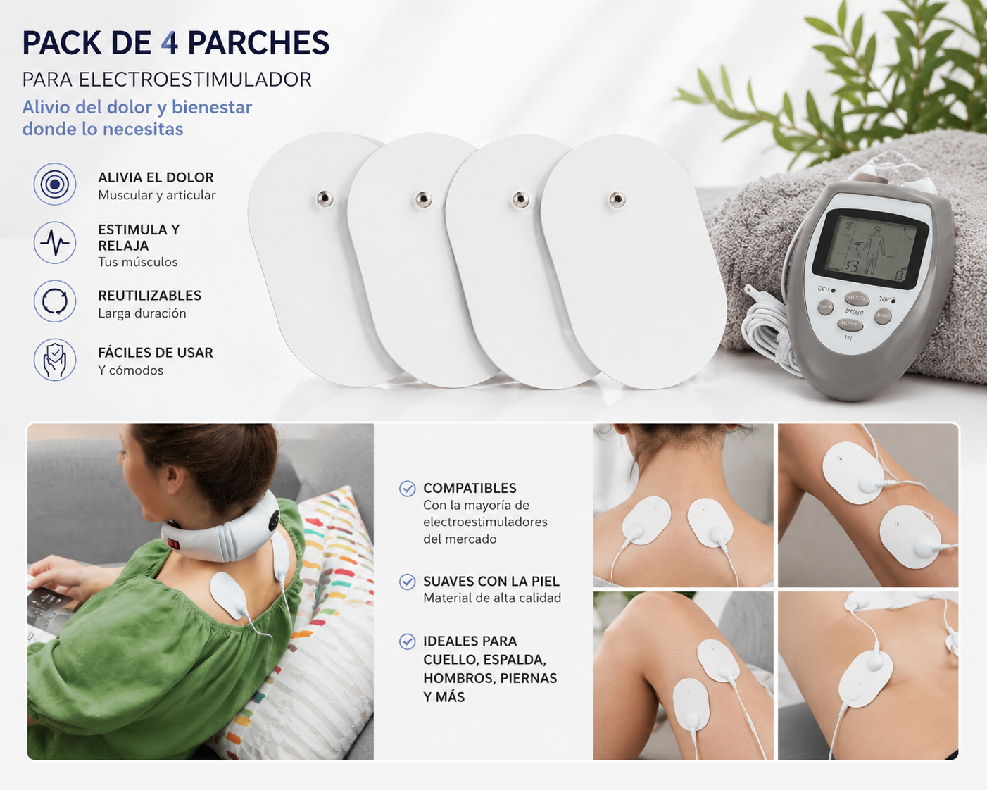 Pack de parches masajeador de cuello (4 uds.)