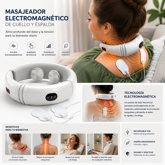 Masajeador de cuello y espalda electromagnético