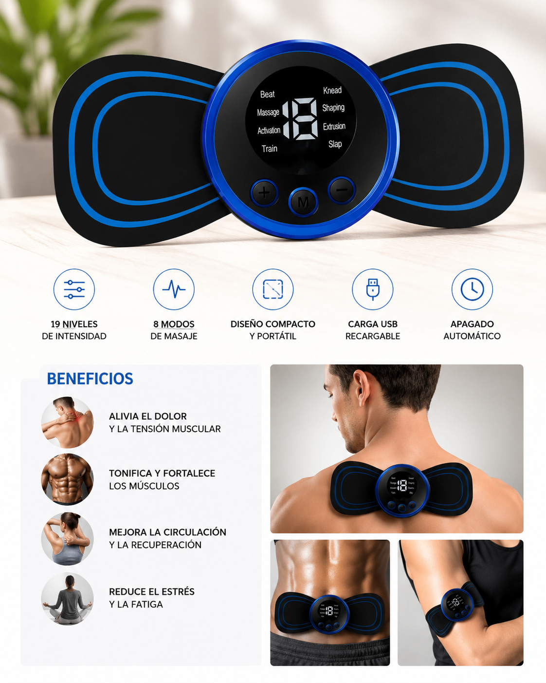 Masajeador muscular portátil