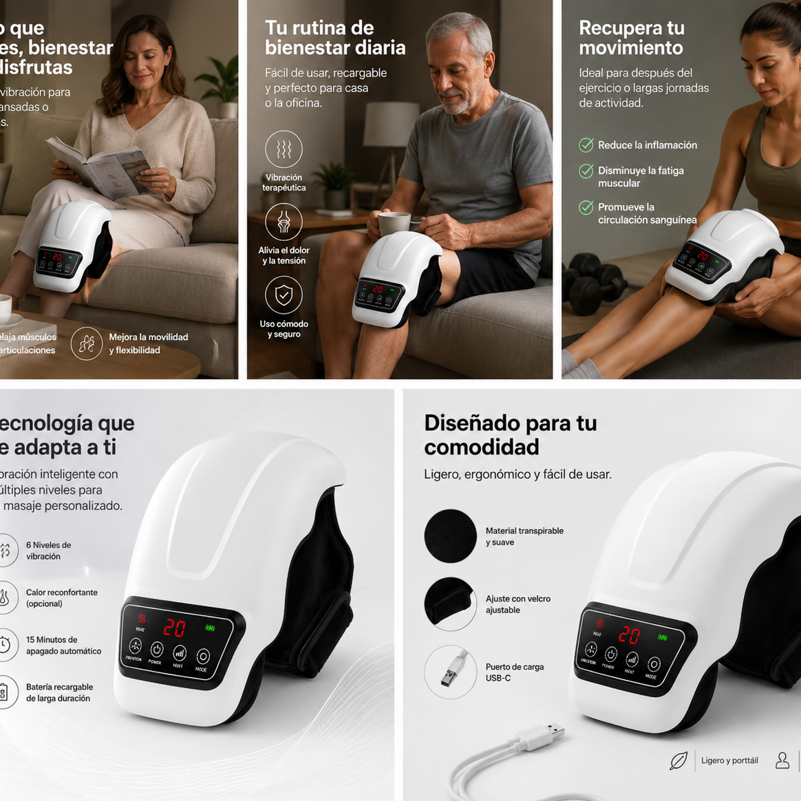 Masajeador de Rodillas con vibración
